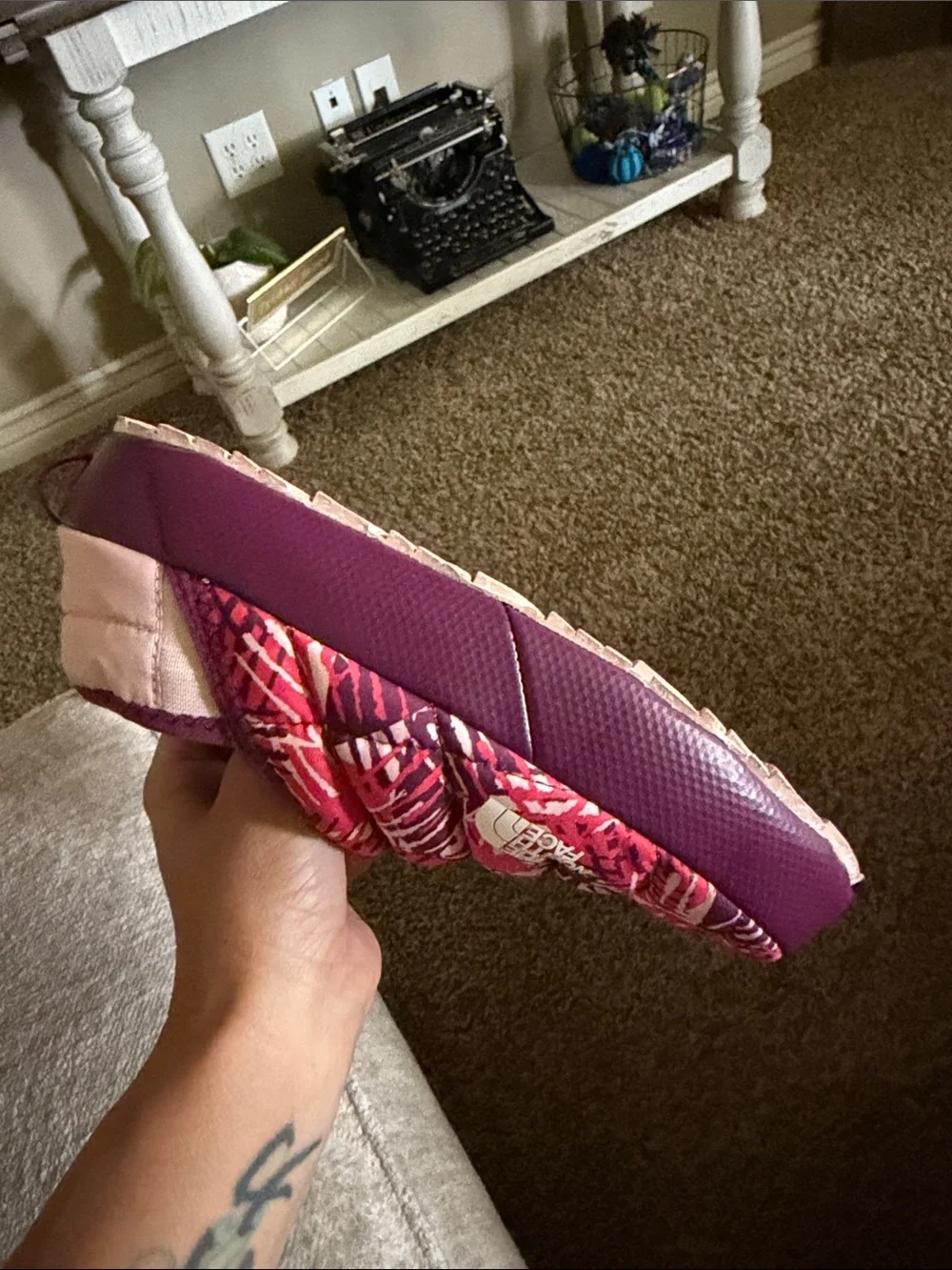The North Face Kids' Pink, Red and Purple Slip-On Cozy Clog Shoes